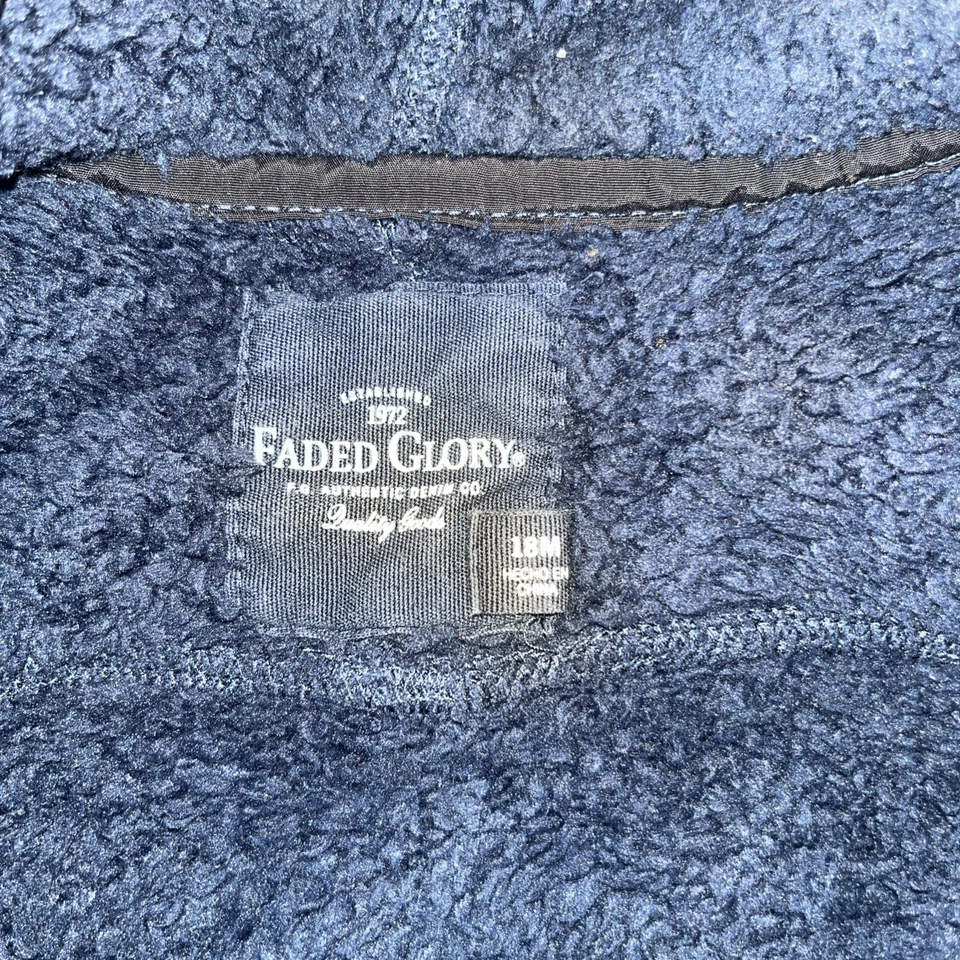 Chaqueta con Cremallera Faded Glory Sherpa Azul Marino Niños Talla 18 Meses Unisex Y2K Foto 3 de 4