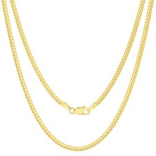 14K Yellow Gold Solid 2.7mm Miami Cuban Link Chain Necklace Lobster Clasp 20"
