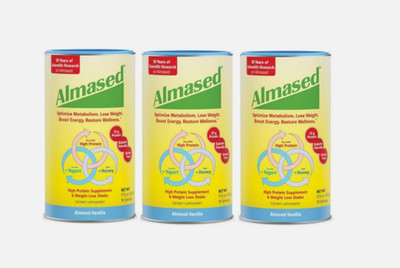 Almased Weight loss & Metabolic Health Supplement Almond-Vanilla 17.6 oz, 3 Pack