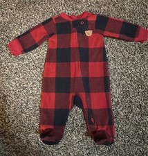 Carters Newborn Double Zip Christmas Warm Pajamas