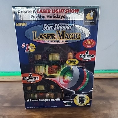 Star Shower Laser Magic Light Show Projector 4 Xmas  2 Bonus Halloween Images 