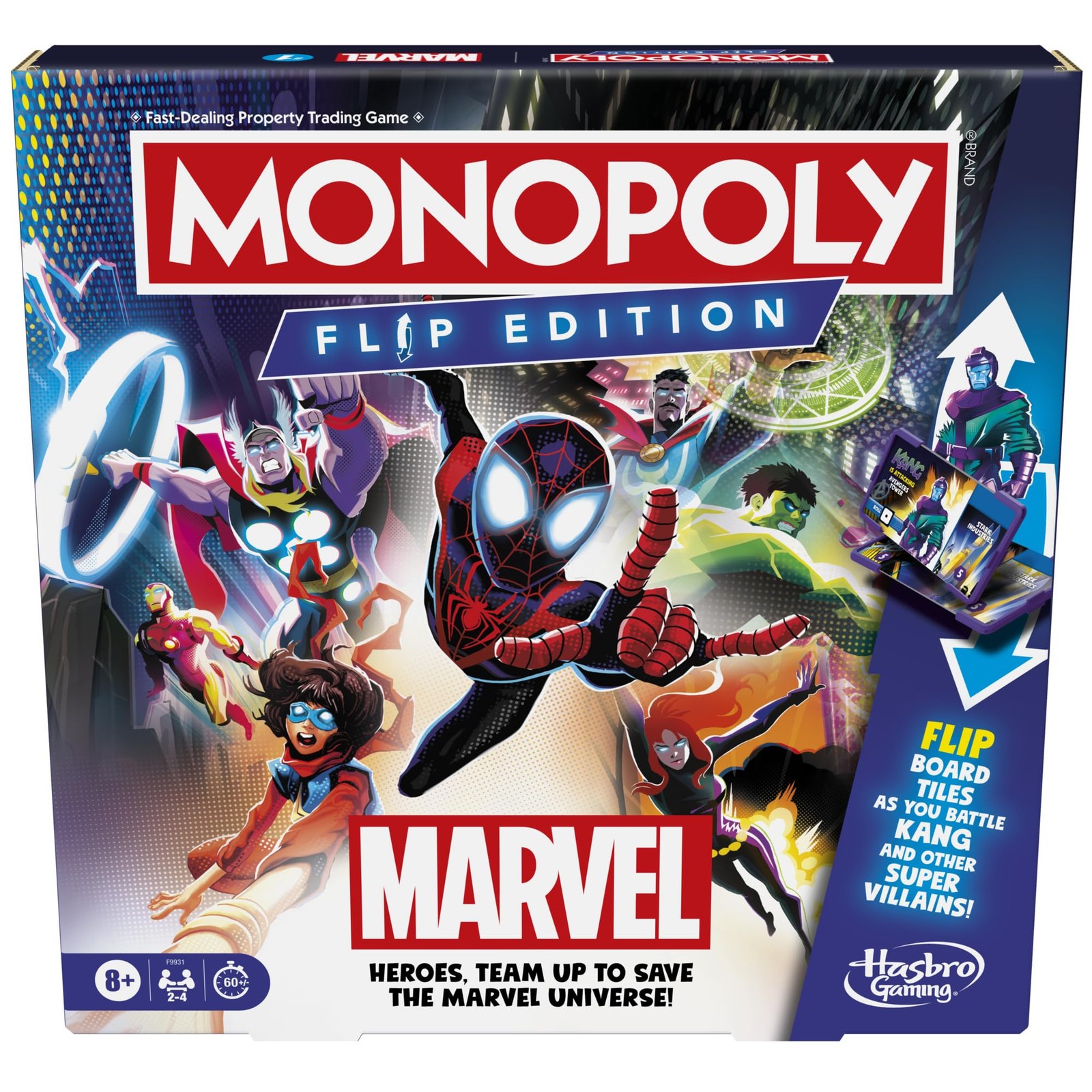 Monopoly Flip Edition Marvel Board Game Ages 8 and Up 2 to 4 Players Fami 5590₽
