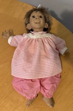 Vintage Baby Doll Brunette Hair Vinyl Gingham outfit