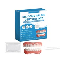Silicone Reline Denture Set,Upper and Lower Denture Reline Kit, Soft and Comfor