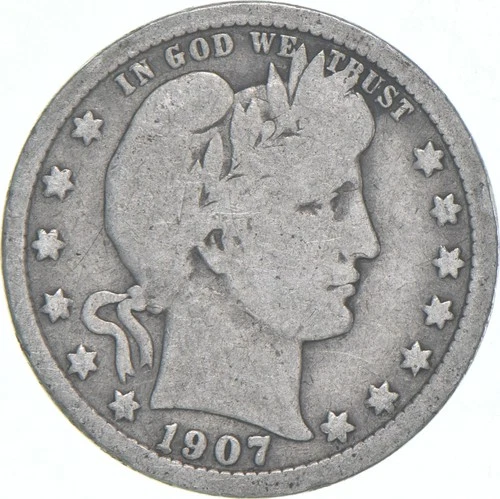 1907 Barber Quarter Average Circ *3432