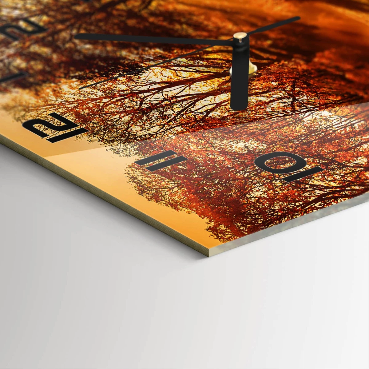 Reloj de Pared Rectangular Horizontal Silencioso Sin Tic Tac Atardecer 60x30 cm