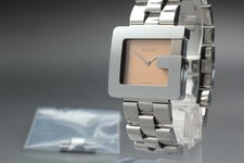 Gucci 3600M Bronze Dial G Face Silver Bracelet Quartz 32mm Mens Watch From JAPAN
