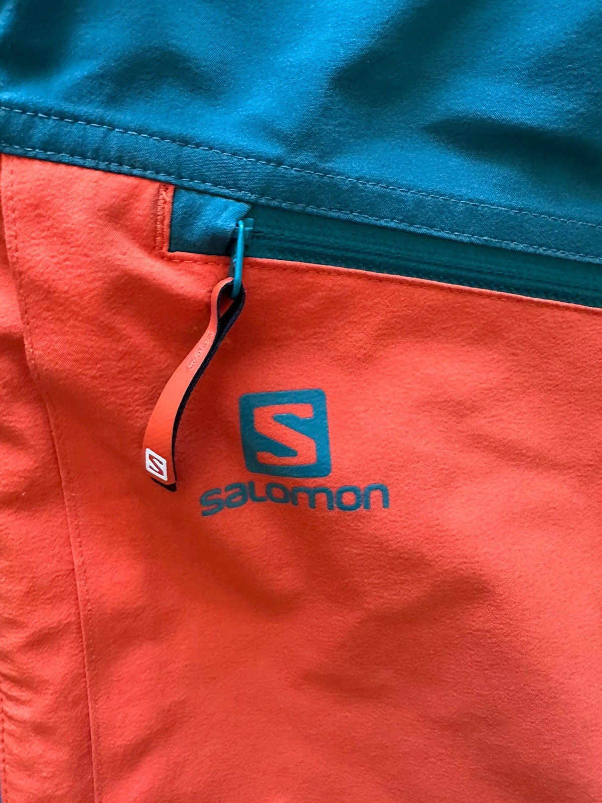 Pantaloni bavaglino sci Salomon Advanced Skin Dry 20k 20K blu acqua arancione taglia large RARI