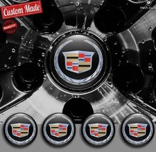 New Set Of 4pcs 56 Mm Cadillac Car Wheel Center Hub Cap Badges Emblems Stickers