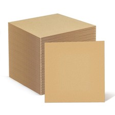 50 Corrugated Cardboard Sheets - 12x12 Inches Flat Card Board Inserts brown