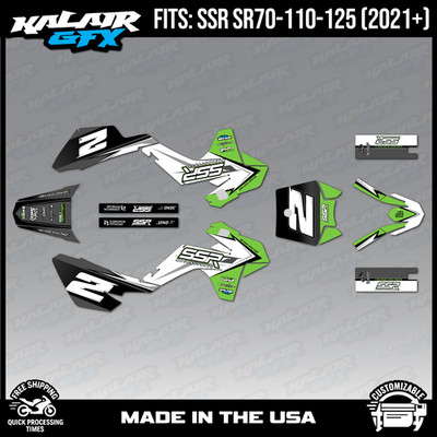 Graphics Kit for SSR SR70C SR110 SR125 70 100 125 2021 Razor Series - Green
