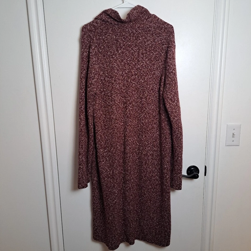 Cárdigan Suéter Plumero J. Jill Borgoña Blanco Tejido Grueso Un Botón Talla XL Foto 4 de 4