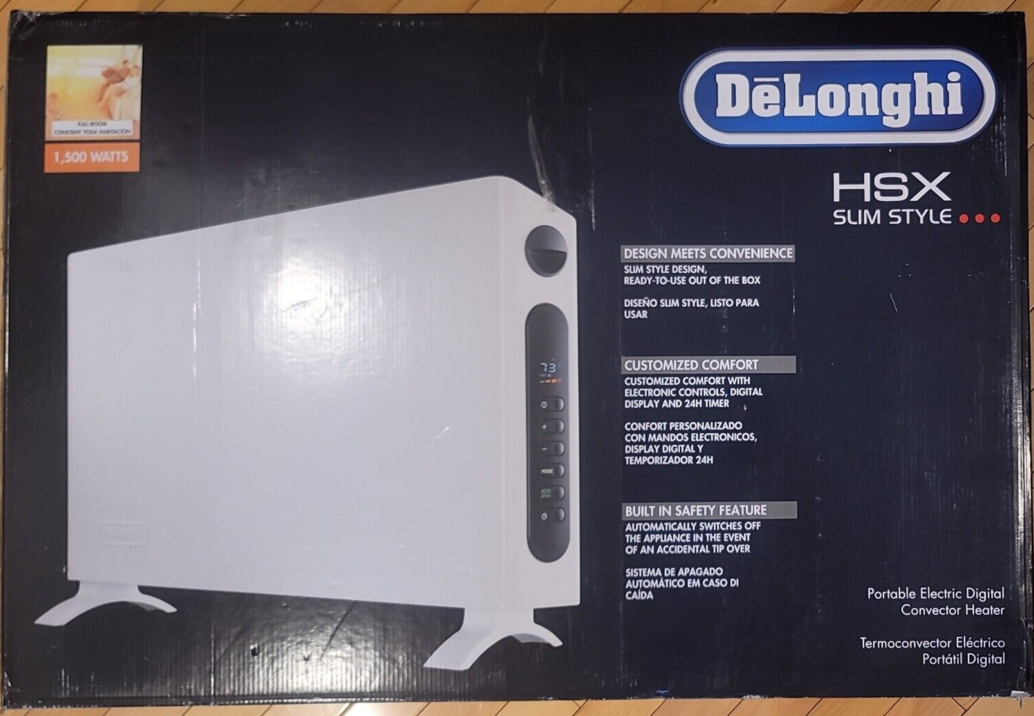 DeLonghi HSX4315E Slim Style Convector Panel Full Room Residential Heater  White | eBay