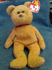 RARE RETIRED TY BEANIE BABY 'CURLY' THE BEAR WITH MANY ERRORS RARE Vintage
