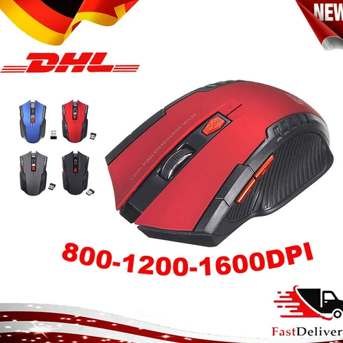 Gaming Maus Kabellose Maus 2.4Ghz 1600 dpi Laptop Maus für PC Laptop