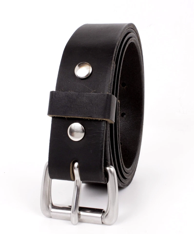 Cinturón de cuero de búfalo genuino para hombre hecho en Amish EE. UU. trabajo pesado 1 1/4" pulgadas Foto 3 de 4