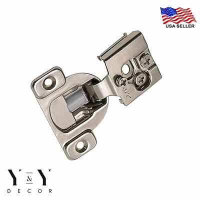 Y&Y DECOR 50 Pack (25 Pairs) 1/2" OVERLAY SOFT CLOSE Face Frame Compact Cabinet Hinge