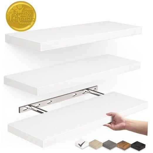 Floating Rustic Wood Wall Shelves Perfect for Bathroom Decor