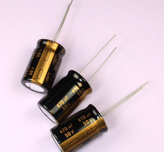8pcs 470uF 50v 105c Radial Electrolytic Gold Capacitor Low ESR 13mm X