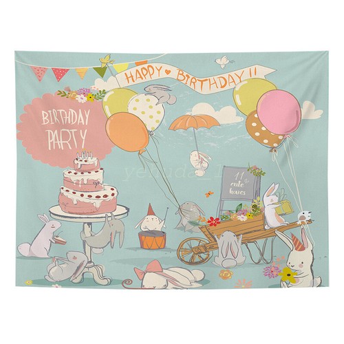 Happy Birthday Background Cloth Photo Props Party Decoration New AU - Picture 28 of 34