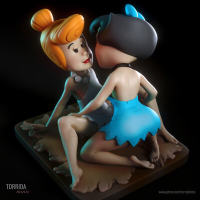 Betty und Wilma, Flintstones, sexy Pin Up, Figur, 3D Druck, Torrida, UNBEMALT