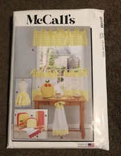 McCall's R11498 Sewing Pattern Curtains-Apron Misc OS Uncut New