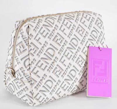 New Fendi X SKIMS FF Logo Cream Nylon Large Cosmetic Bag Beauty Pouch Purse  | eBay