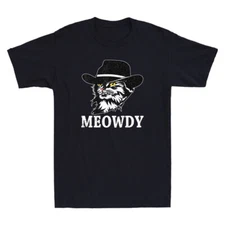 Meowdy Cat Shirt Funny Cowboy Cat Meme Humor Cats Lover Gift Retro Men's T-Shirt