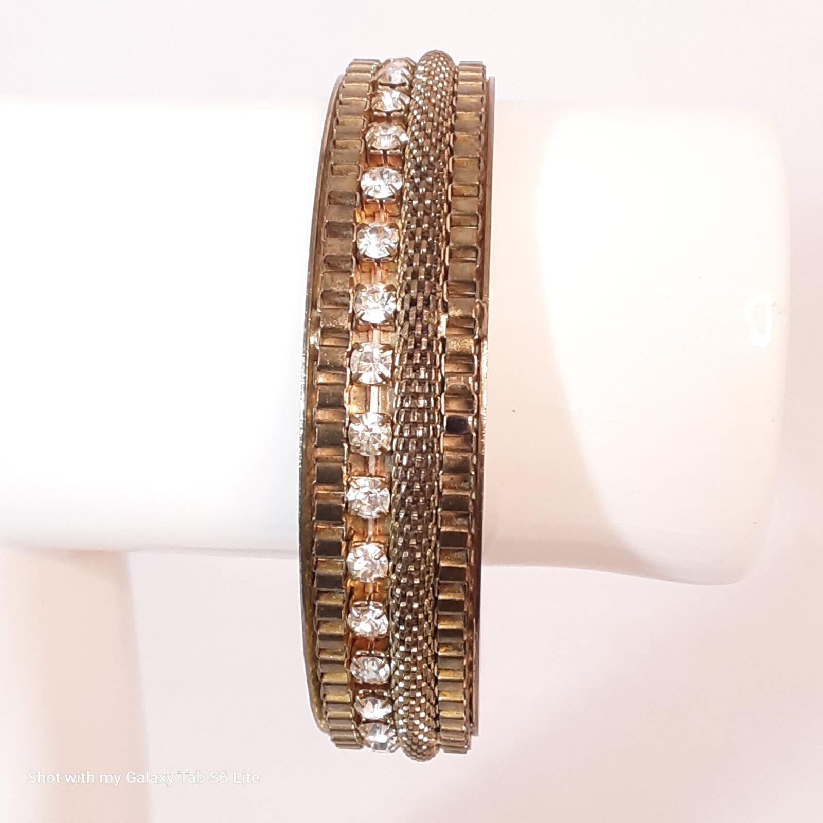Unsigned Chicos Chunky Bangle Bracelet Brass Tone… - image 1