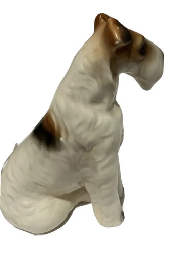 Enesco Fox Terrier Dog Figurines Japan Vntg Porcelain Airedale WireHaired Set 5” - Picture 10 of 10
