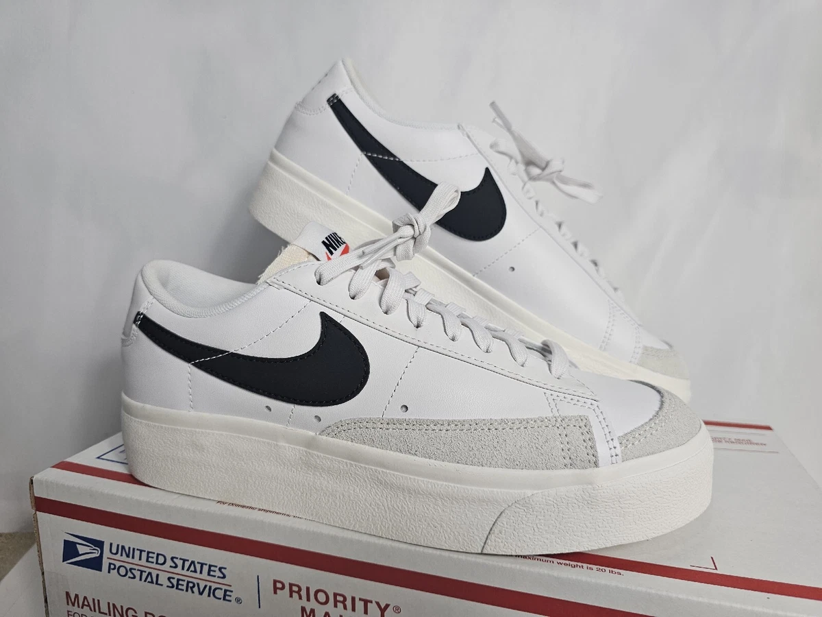 Nike Blazer Low Platform White Black Women s Size 9.5 Sail Orange