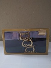 VTG 3 PACK WOMEN'S 24" ELASTIC WAIST BELT WITH GOLD TONE CLASPS