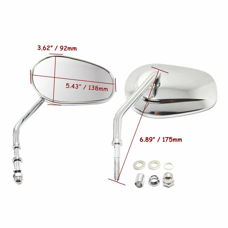 For Harley Davidson Dyna FXD FXDC FXDB FXDL FXDF 8mm Chrome short stem Mirro G1N Foto 3 de 4