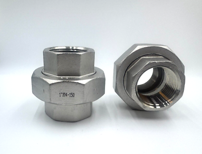 #ad #ad 2 PACK STAINLESS STEEL 304 UNION COUPLING 1quot; NPT PIPE METAL SEAT SEAL $42.98