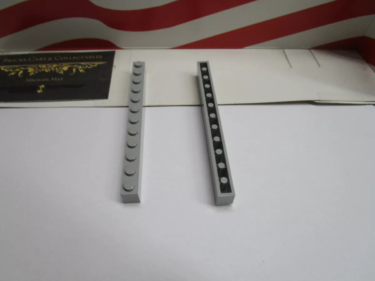 LEGO 2 OLD LIGHT GRAY BRICK 1 x 12 PART 6112 HARRY POTTER CITY