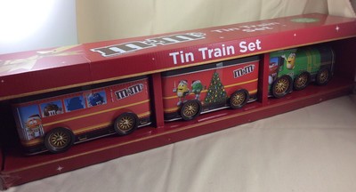 m&m tin train set