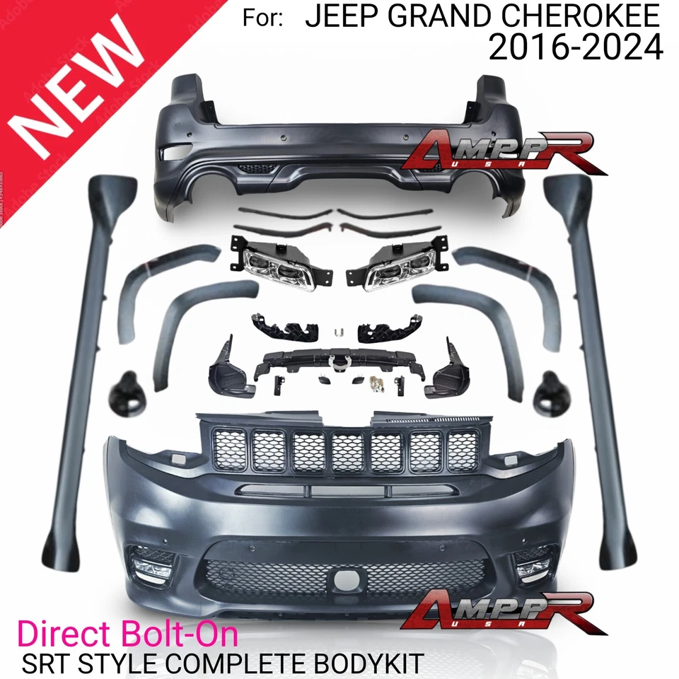 FOR JEEP GRAND CHEROKEE SRT 16-23 FRONT Rear BUMPER Bodykit SRT CONVERSION HOOD - Image 2 of 3