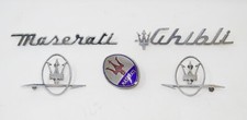 Used vintage Maserati Ghibli AM115 badge script emblem full set 1967-1969