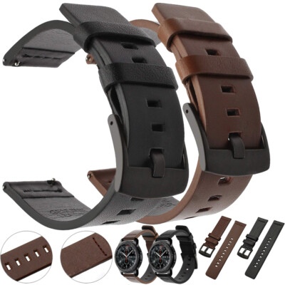 Für Samsung Galaxy Watch 5 4 3 2 20mm/22mm Gear S3 S2 Strap Leder Armband Ersatz