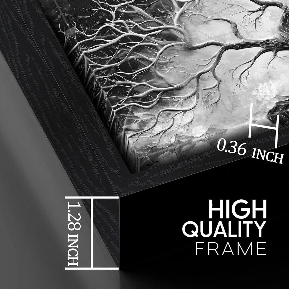 Tree Canvas Wall Art for Living Room Black and White Pictures Wall