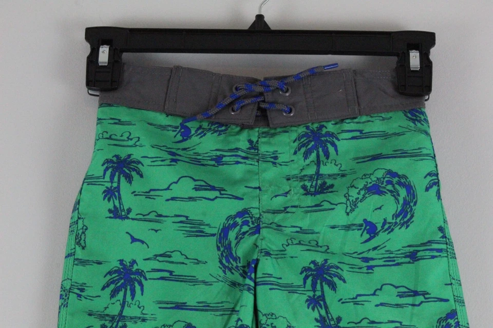 Pantalones Cortos de Natación para Niños Talla XS (4) GYMBOREE Estampado Tropical Color Verde Nuevos con Etiquetas Foto 2 de 4