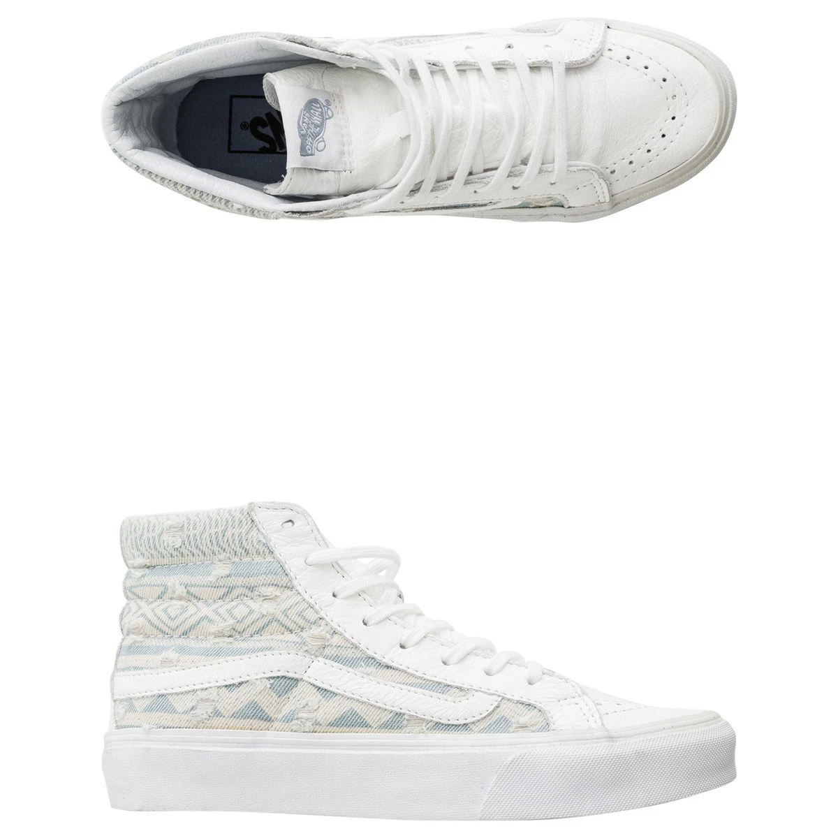 Scarpe da skate Vans unisex Sk 8 hi slim sfilacciate native true white uomo 4 donna 5 5