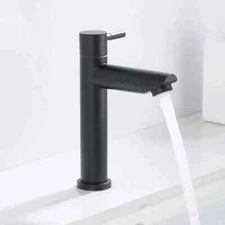 Bathroom Vessel Sink Faucet Tall Body Single Handle Matte Black Sink Tap Faucet