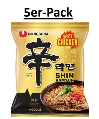 5x NONGSHIM Instantnudeln Shin Ramyun Spicy Chicken 120g