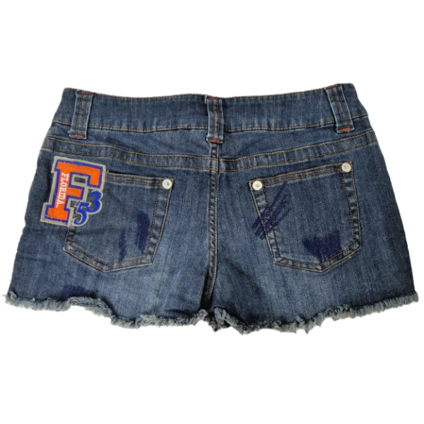 UF Florida Gators Jean Shorts College Classics Size 7 w28 Orange Blue Denim