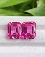 Amazing Pink Sapphire Pair Asscher Cut 19 Ct Natural Certified Loose Gemstone