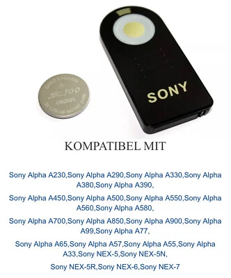 SONY IR Fernbedienung für Sony Alpha & NEX Kamera Fernauslöser Auslöser Remote