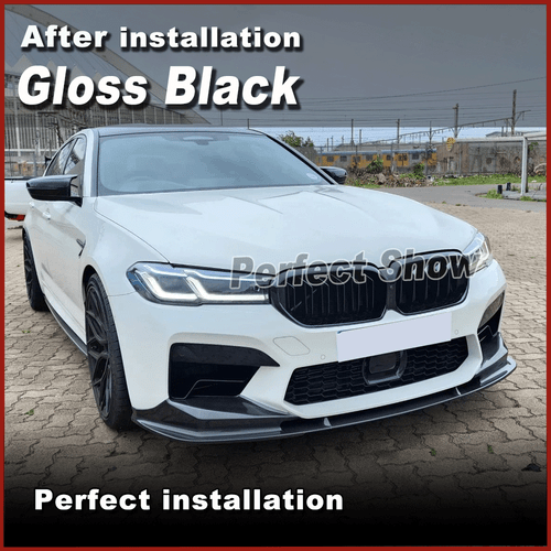 Glanz Schwarz Frontlippe Frontspoiler Lippe Passt für BMW 5ER F90 M5 LCI 21-22 - Picture 4 of 9