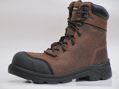Terra Men's Vertex 8000 Composite Toe Safety Boots Brown, Size 9.5 M US