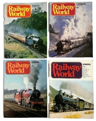 4 RAILWAY WORLD Ian Allan Magazines 1974, 1978, 1979, 1980 TRAIN Articles Photos